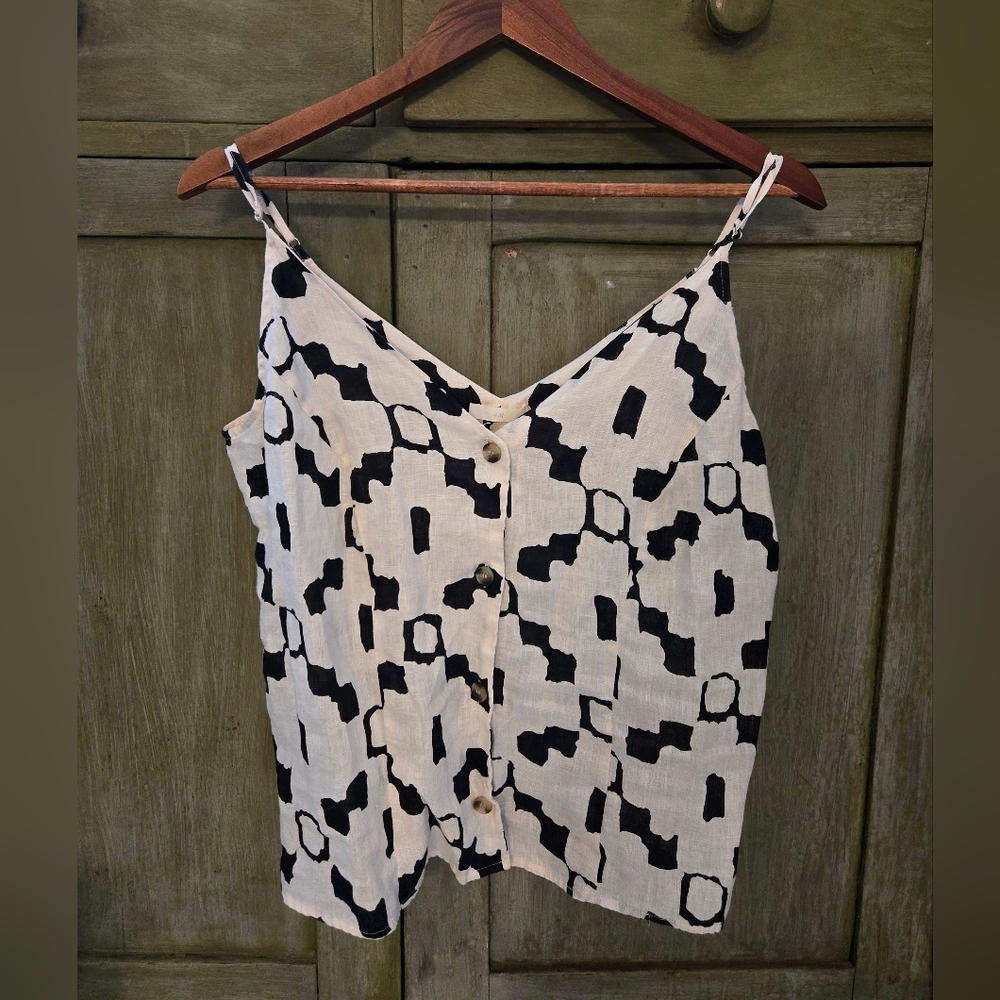 H&M Black and White Patterned Camisole